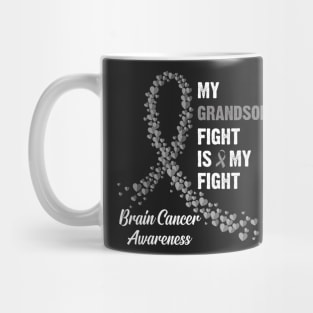 My Grandsons Fight My Fight Brain Cancer Awareness Mug